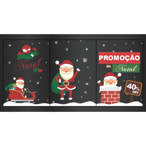 ADESIVOS TRANSPARENTE PARA VITRINE DE NATAL Adesivo Transparente 210X100 (CADA)  Impressão UV  