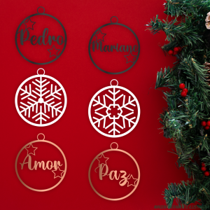 CONJUNTO BOLINHAS DE NATAL EM ACRÍLICO Acrílico 3mm 10x10cm (CADA)    Contêm 10 Bolinhas