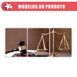 Conjunto Quadro Canvas - Martelo da Justiça