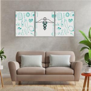Conjunto Canvas - Medicina Tecido Canvas Impresso 91,5x40,5 Vários modelos  Não inclui moldura 
