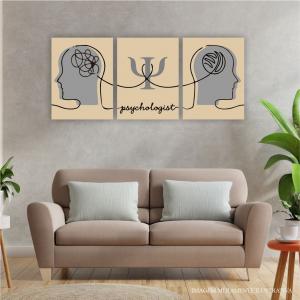 Conjunto Canvas - Psicologia Tecido Canvas Impresso 91,5x40,5cm   Não inclui moldura 