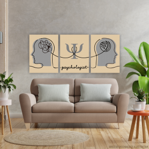 Conjunto Quadro Canvas - Psicologia