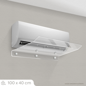 Defletor Ar Condicionado Split - 100 x 40 cm (18.000 BTU) Acrílico Cristal 4mm 100x40cm    