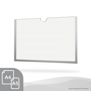 DISPLAY DE PAREDE HORIZONTAL 1 Acrílico Cristal 2mm A5 ou A4    Dupla face