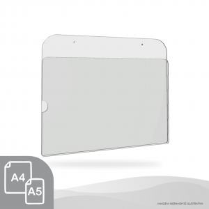 DISPLAY DE PAREDE HORIZONTAL 2 Acrílico Cristal 2mm A5 ou A4    