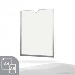 DISPLAY DE PAREDE VERTICAL 1 Acrílico Cristal 2mm A5 ou A4    Dupla face