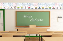 Lona Escolar Alfabeto Lona 360g fosca 522x31cm  Impressão 1440p  