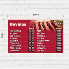 Placa Bovinos PS2mm 150x90cm  Adesivo impresso Laminação 