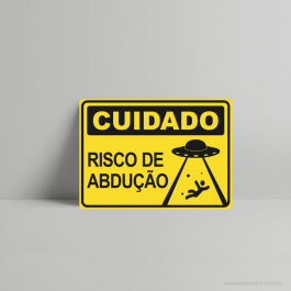 QUADRO DECORATIVO GEEK RISCO DE ABDUÇÃO PS 3mm     