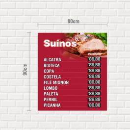 Placa Suínos PS 2mm 80x90cm  Adesivo impresso Laminação 