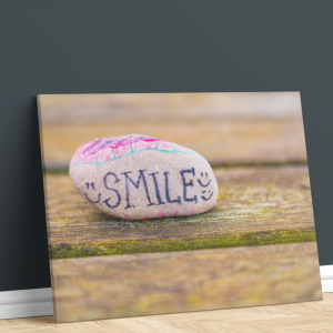 Canvas - Pedra Smile Tecido Canvas Impresso Três Tamanhos   Não inclui moldura 
