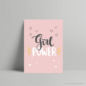 QUADRO DECORATIVO GIRL POWER PS 3mm 21x29cm    Fita Dupla face