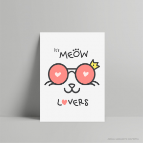 QUADRO DECORATIVO IT\\\\\\\\\\\\\\\'S MEOW LOVERS PS 3mm 21x29cm    Fita Dupla face