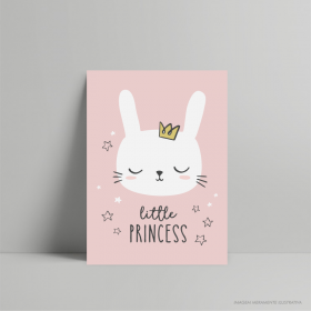 QUADRO DECORATIVO LITTLE PRINCESS PS 3mm 21x29cm    Fita Dupla face