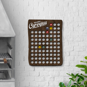 Placa Porta Tampinhas - Melhores Cervejas MDF 6 mm 37x49cm Impressão UV + verniz   