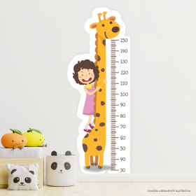 Régua de Crescimento Infantil Girafinha Adesivo Blackout Fosco 58x154cm    