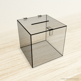 URNA DE ACRÍLICO QUADRADA 25x25x25 Acrílico Cristal 3mm     