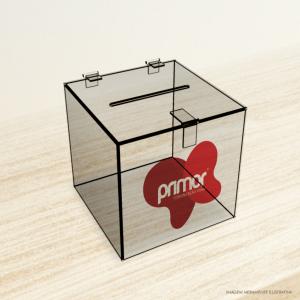 URNA DE ACRÍLICO PERSONALIZADA Acrílico Cristal 3mm 25x25x25cm Impressão UV (um lado)   