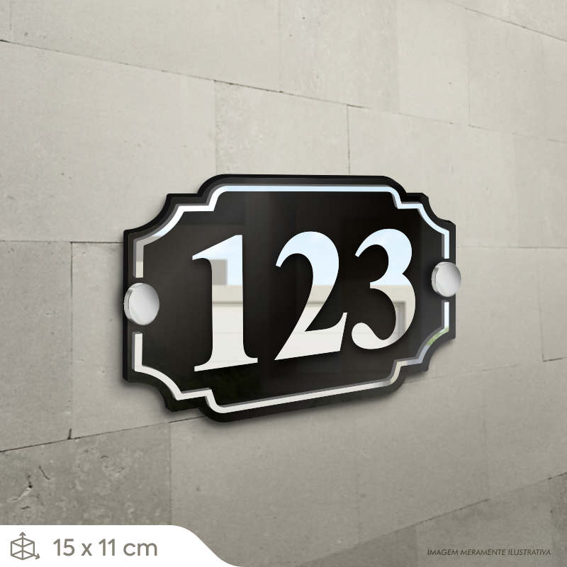Números Residenciais - Placa Acrílico B 15x11cm